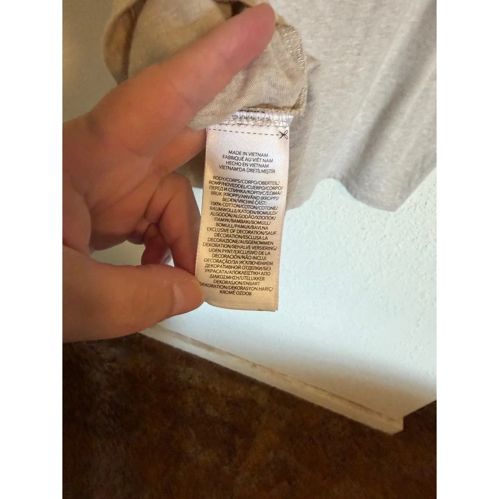 Polo Ralph Lauren Mens XL Classic Fit V-Neck T-Shirt Heather Tan Beige Cotton